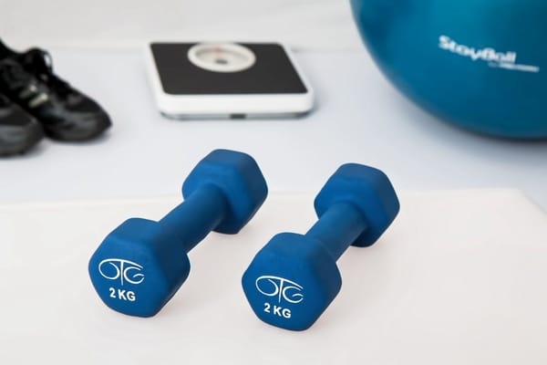 dumbbells and gym equipment