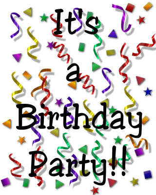 Birthday party streamers banner