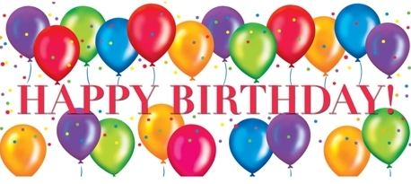 Happy Birthday Banner with Multicolor Balloons
