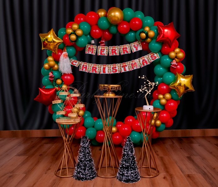 festival decorations Green amp Red Balloons Christmas Ring Decor