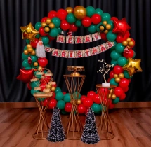 festival decorations Green & Red Balloons Christmas Ring Decor