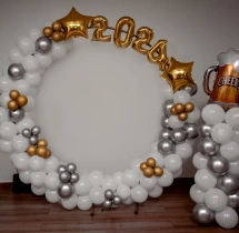 festival decorations New Year White Balloon Ring Decor