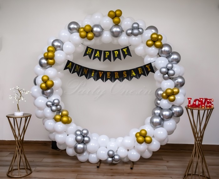 decorations White Balloons Anniversary Ring Decoration