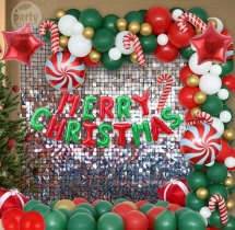 festival decorations Silver Sequin Christmas Candy Balloon Decor