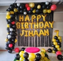 party artists Black and Gold Birthday Decor