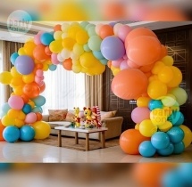 party artists Rainbow Arch Balloon Decor