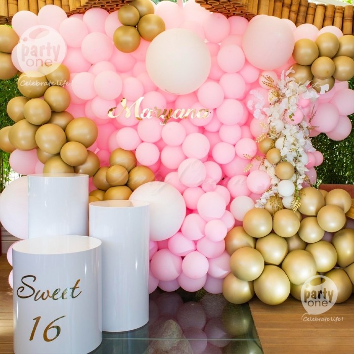 party artists Pink and Gold Balloon Wall