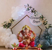 festival decorations Floral and Balloon Ganesha Decoration