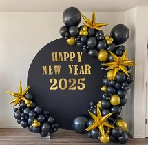 festival decorations Gold Star New Year Ring Balloon Decor