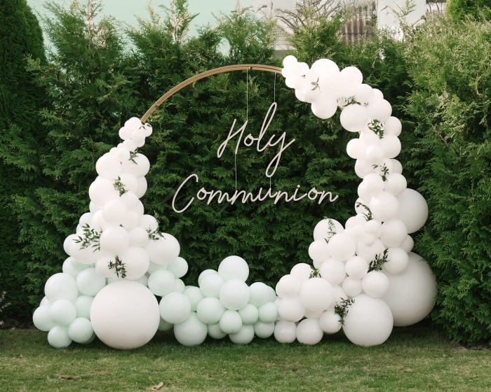decorations Holy Communion White Balloon Ring Decor