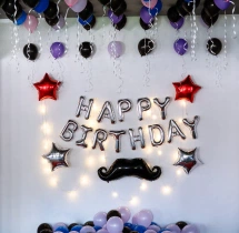 birthday Silver and Black Baby Boy Birthday Decor