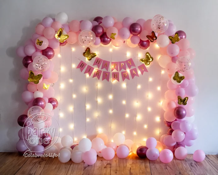 birthday Baby Girl Pink and White Birthday Decor
