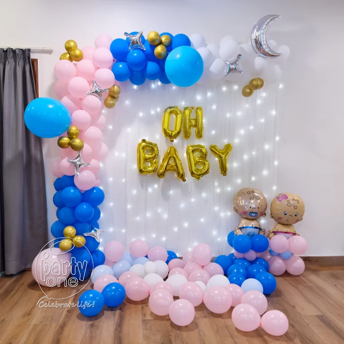 Shower Balloon Arch Oh Baby Party Supplies Blue Elephant Baby