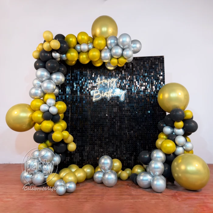 birthday Birthday Black Sequin Theme Decoration