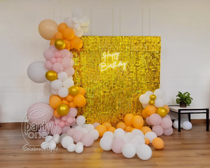 birthday Vogue Golden Sequin Birthday Decoration