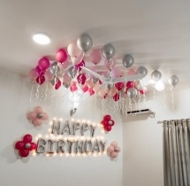 party artists Pink Birthday Bedroom Decoration