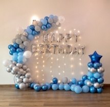 party artists Silver Blue Balloon Birthday Decor