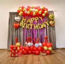 party artists Red Theme Romantic Birthday Decor