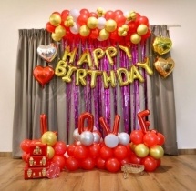 party artists Red Theme Romantic Birthday Decor