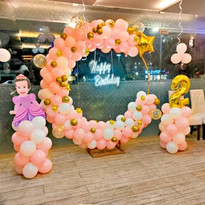 party artists Pastel Peach Theme Princess Birthday Decor