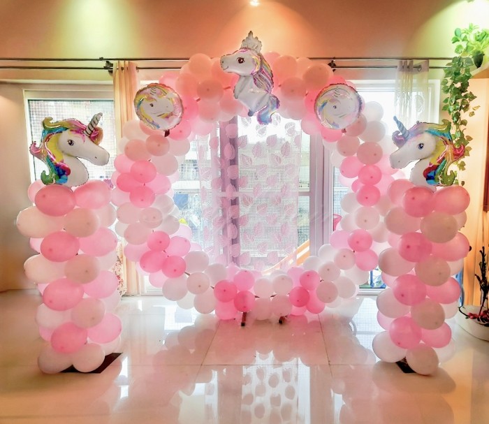 party artists Pink amp White Unicorn Theme Decor at Home
