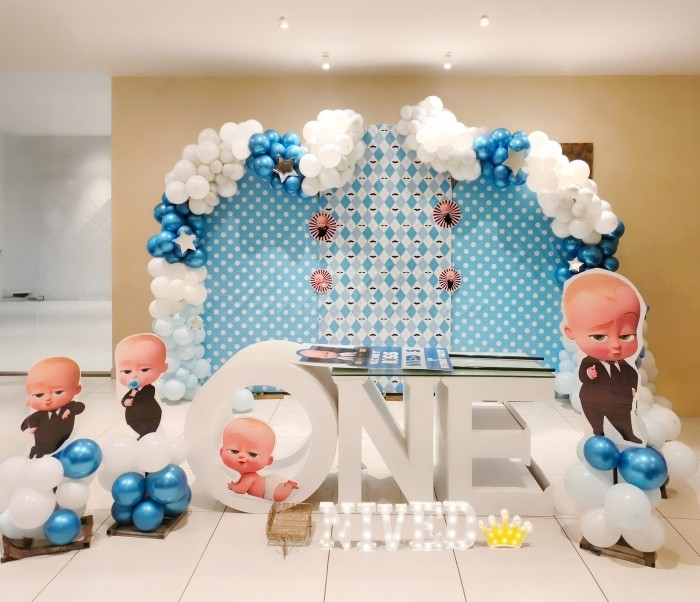 party artists Boss Baby Theme Birthday Balloon Decor