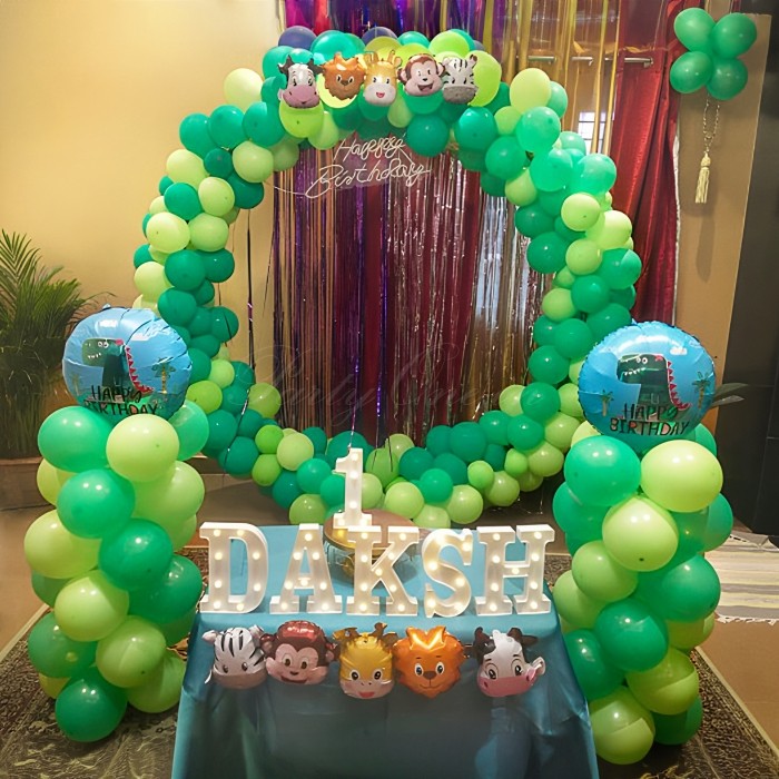party artists Simple Jungle Theme Birthday Decoration at Home