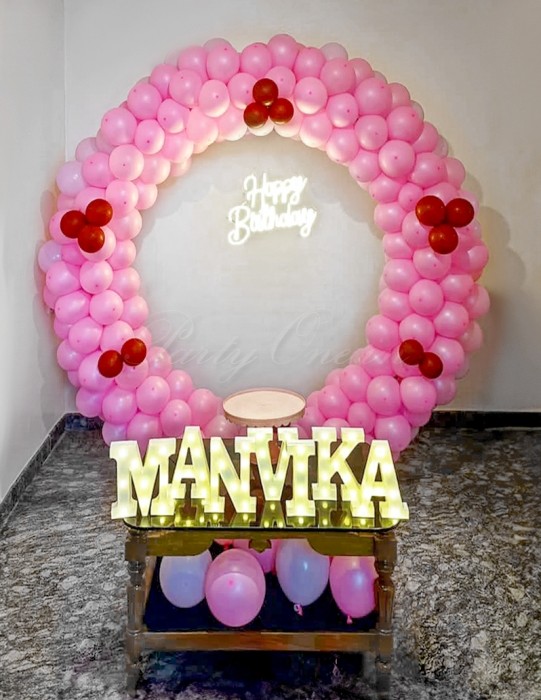 party artists Baby Pink Birthday Ring Decoration