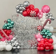 festival decorations Silver Sequin Whimsical Christmas Decor