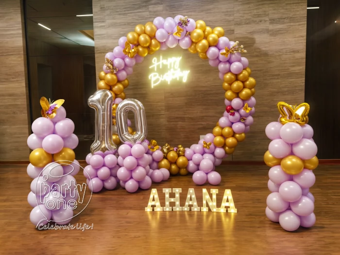 birthday Purple and Gold 10th Milestone Birthday Decor