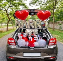 surprises surprise decorations Red Hearts Marry Me Car Boot Decor