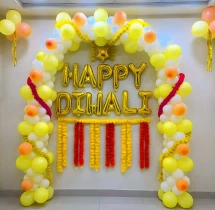 decorations Yellow Balloon and Floral Diwali Decoration