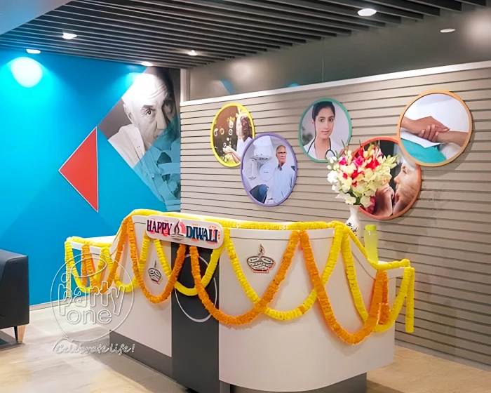 festival decorations Floral Diwali Office Reception Decor