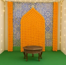 festival decorations Blue Themed Ganpati Puja Flower Decoration