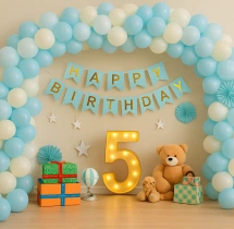 birthday 5th Birthday Pastel Balloon Decoration