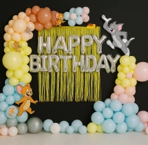 birthday Tom and Jerry Birthday Balloon Backdrop