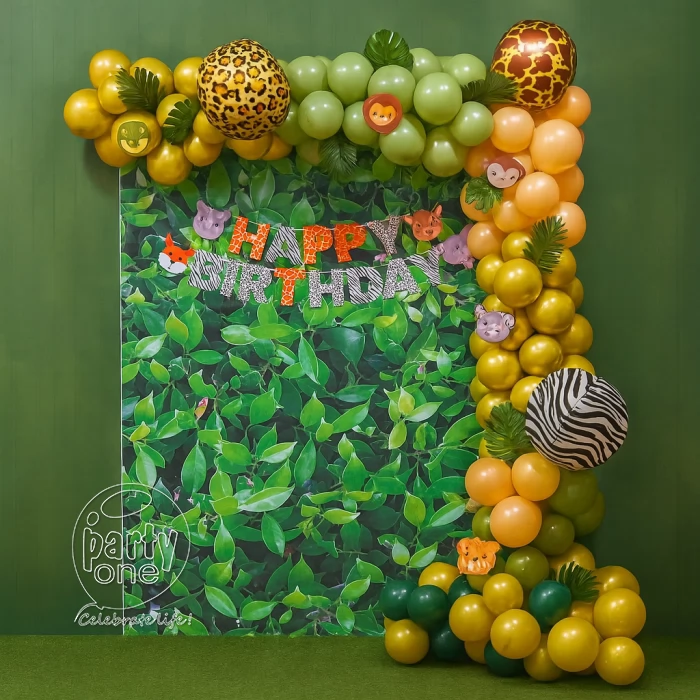 birthday Tropical Jungle Balloon Backdrop Decoration
