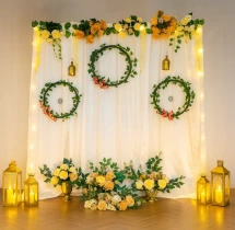 decorations Simple Haldi Ceremony Backdrop Decoration