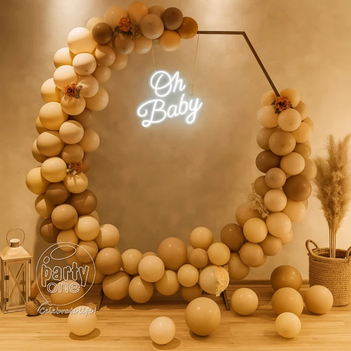 decorations Brown Pastel Theme Baby Shower Balloon Decoration