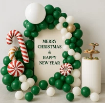 festival decorations Green and White Christmas Theme Decoration