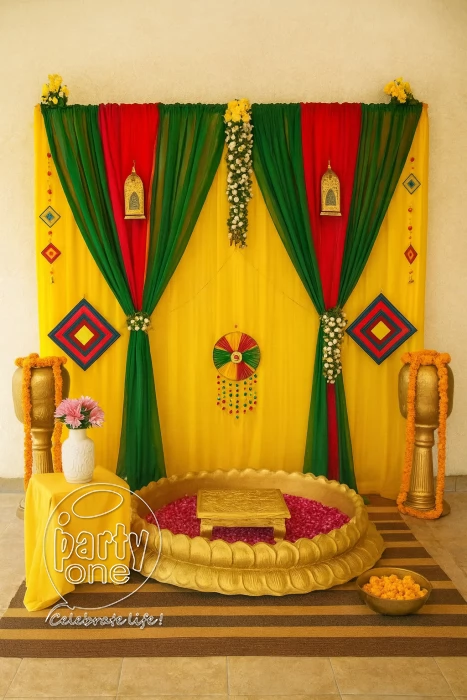 decorations Haldi Ceremony Flower Backdrop Decoration