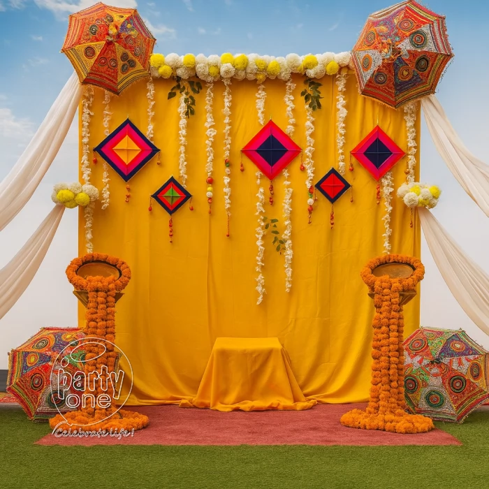 decorations Premium Haldi Floral Backdrop Decoration