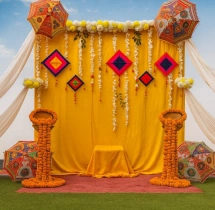 decorations Premium Haldi Floral Backdrop Decoration