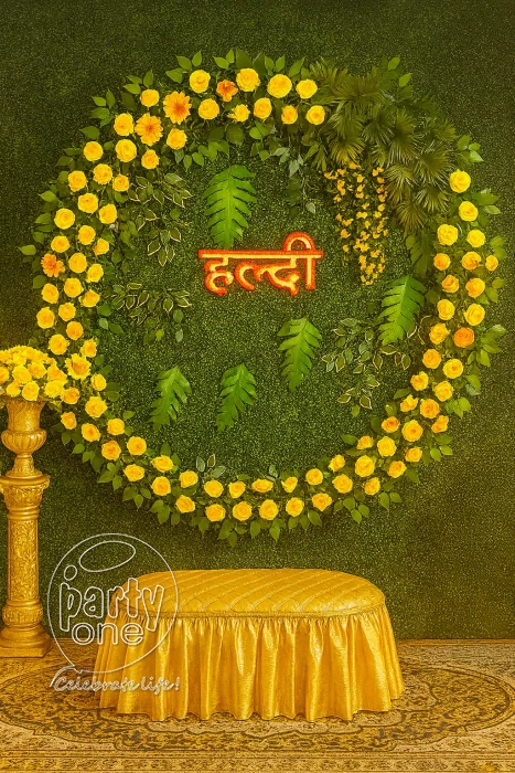 decorations Haldi Ceremony Natural Backdrop Decoration
