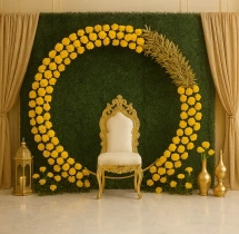 decorations Golden Glow Haldi Backdrop Decoration