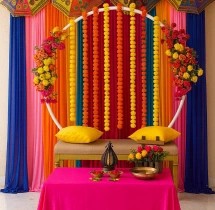 decorations Colourful Haldi Stage Decoration