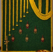 decorations Regal Green & Yellow Haldi Backdrop Decor