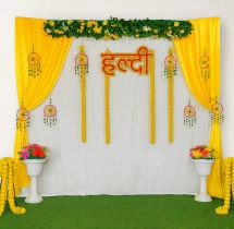 decorations Simple Haldi Ceremony Wall Decoration