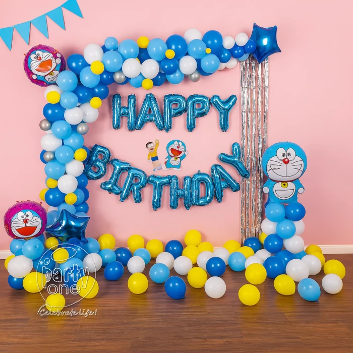 surprises Cute Doremon Theme Balloon Decoration