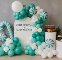 festival decorations White and Green Christmas Balloon Decoration